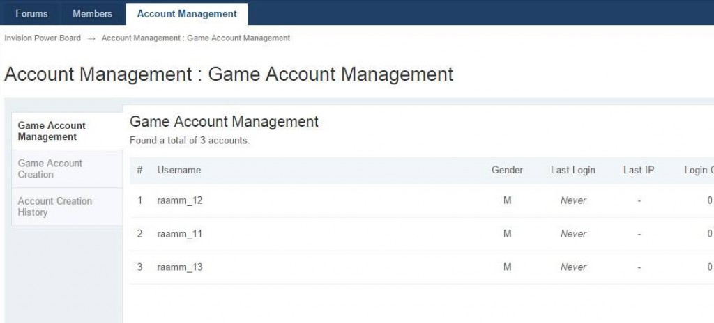 [IPB] ACCOUNT MANAGEMENT SYSTEM